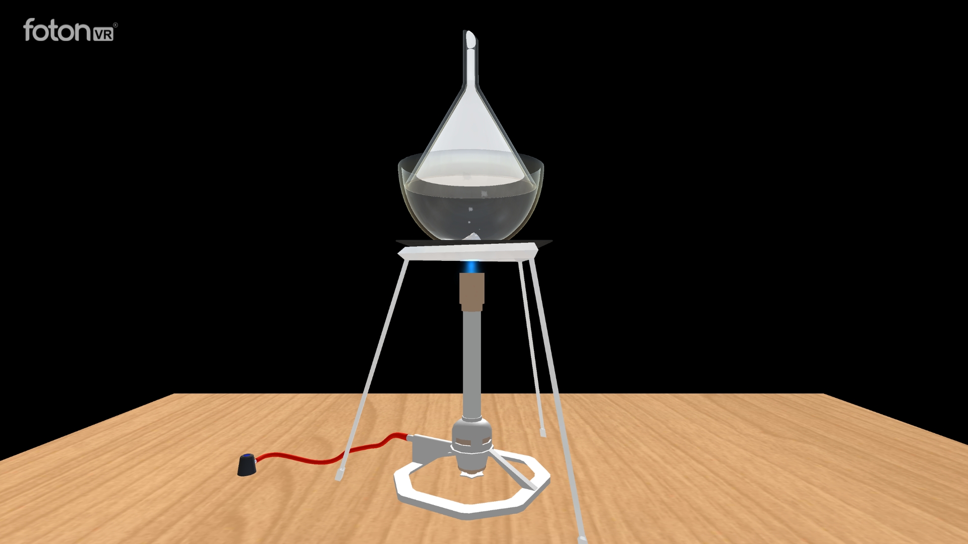 Chemistry flask heating experiment in VR