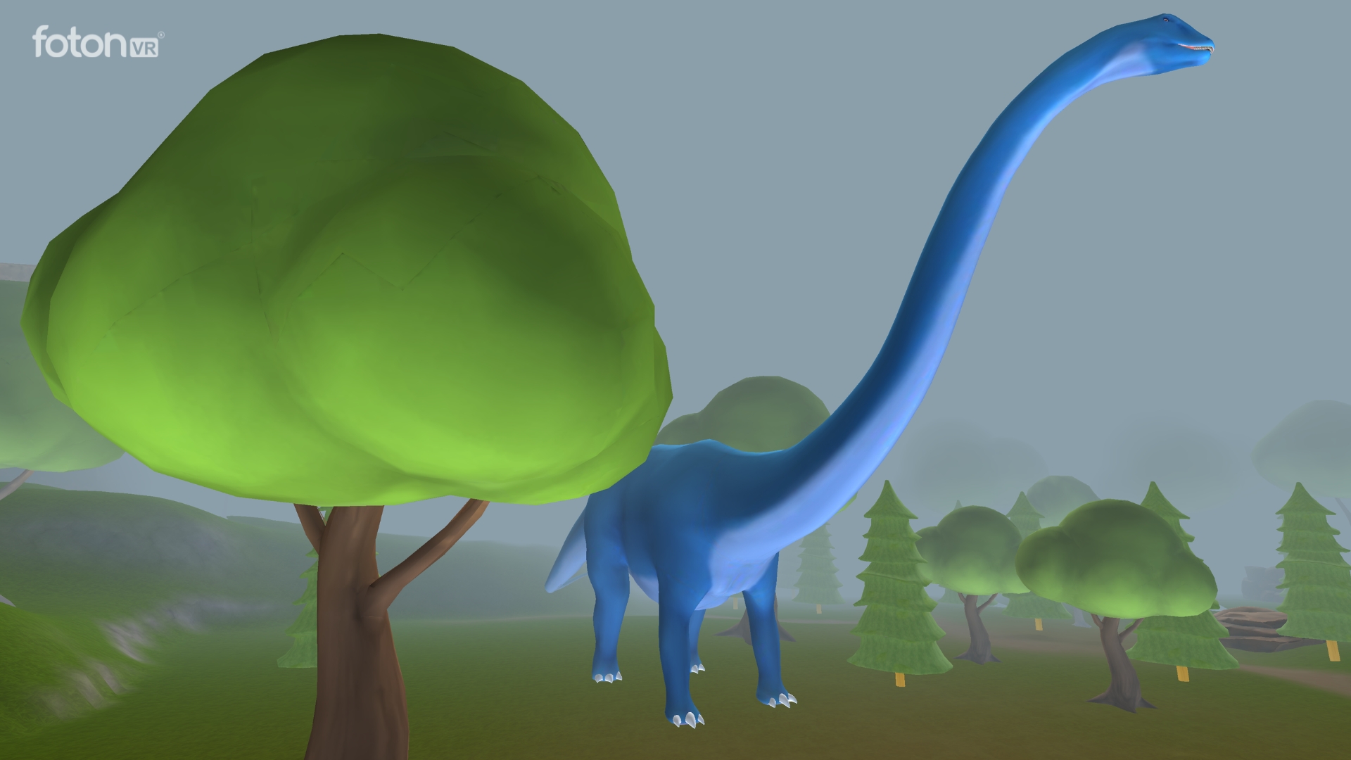 Dinosaur exploration scene in VR